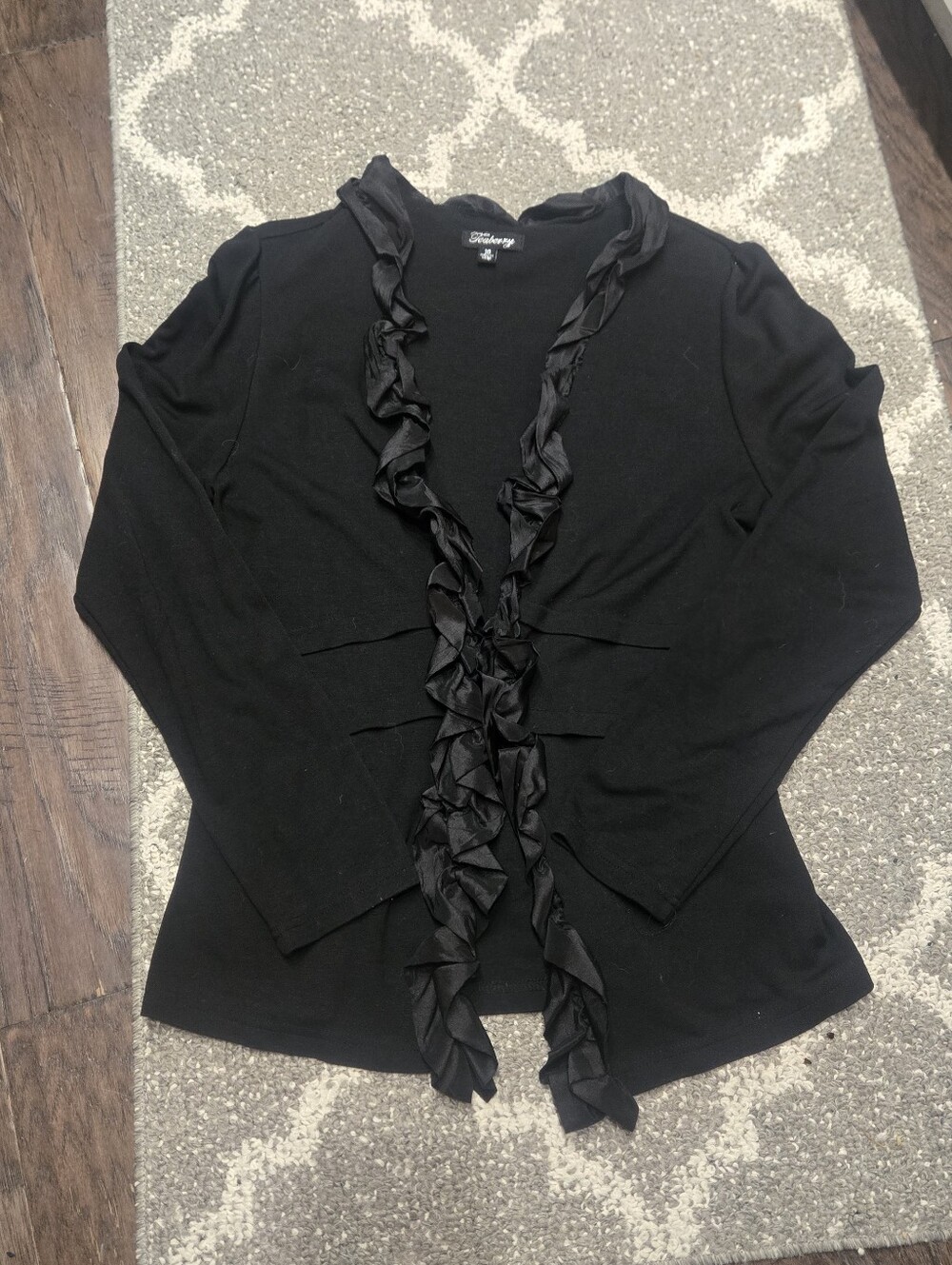 EUC - Black Ruffled Front Cardigan